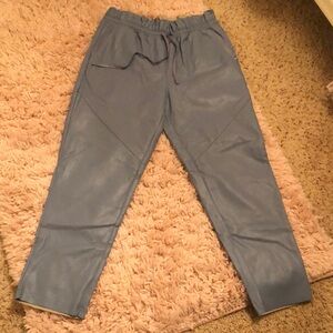 blue leather like pants sz L
